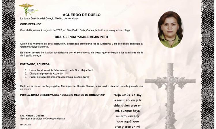 Obituario Dra. Glenda Yamile Mejía Petit