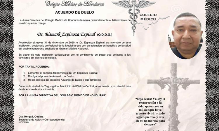 Obituario Dr. Bismarck Espinoza Espinal (Q.D.D.G.)