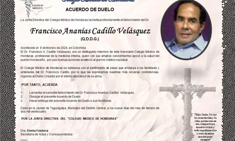 Acuerdo de Duelo Dr. Francisco Ananías Cadillo Velásquez