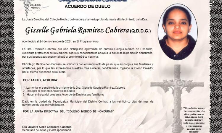 Acuerdo de Duelo Dra. Gisselle Gabriela Ramírez Cabrera (Q.D.D.G.)