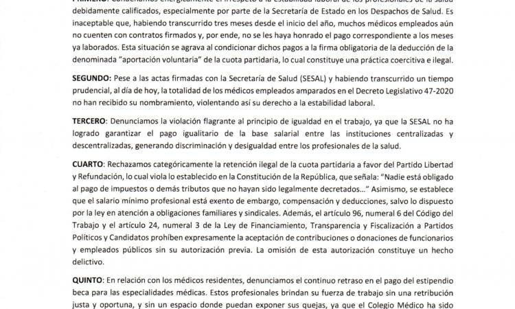 COMUNICADO PÚBLICO 14 MARZO 2025