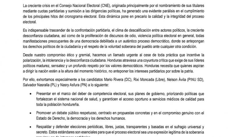 PRONUNCIAMIENTO PÚBLICO