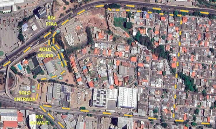 Mapeo para la entrada y salida vehicular el día de las Elecciones del CMH